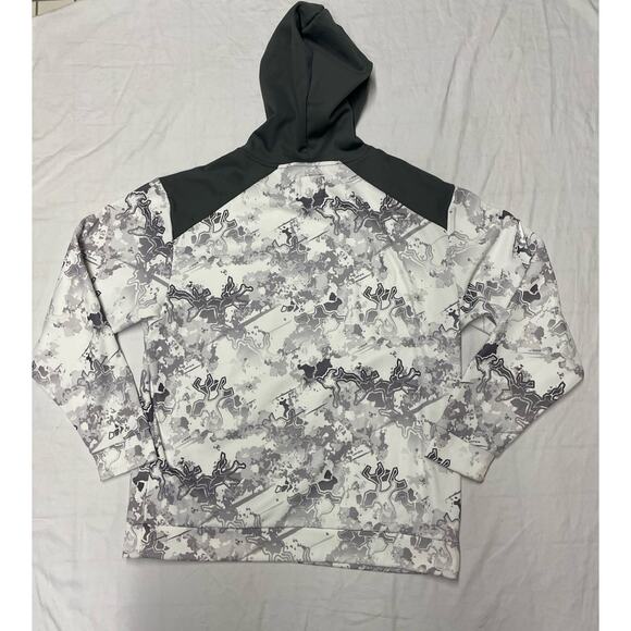 RedHead Mens Large Fleece Hoodie Pullover Sweatshirt White Snow Camo Gray Tundra - Picture 4 of 9